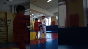 Дзюдо, учимся комбинировать: подсечка под пятку с переходом в заднюю подножку.