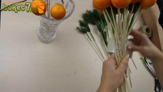 Букет из мандаринов своими руками ☆ Diy ☆ Фруктовый букет смотреть онлайн