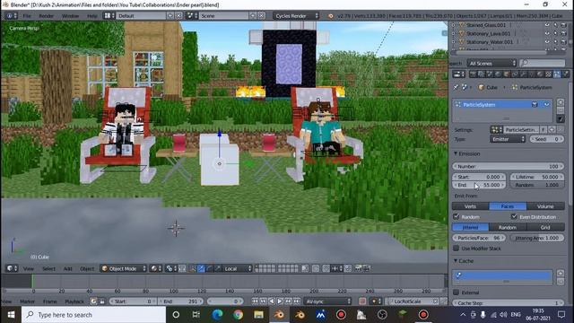 How to use your particle systems in your animations (Minecraft animation tutorial Blender 2.79) смотреть онлайн