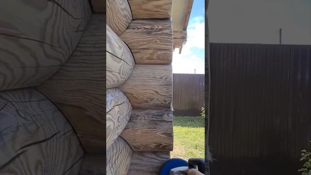 Шлифовка бревна щёткой Osborn смотреть онлайн