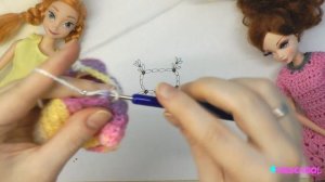 Простой способ, Как связать крючком для куклы платье или кофту. Мастер класс.
