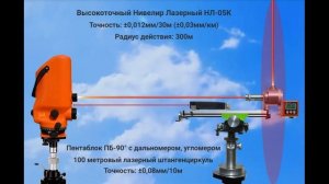 Высокоточный нивелир лазерный НЛ-05К с пентаблоком ПБ-90 (100 метровый лазерный штангенциркуль)