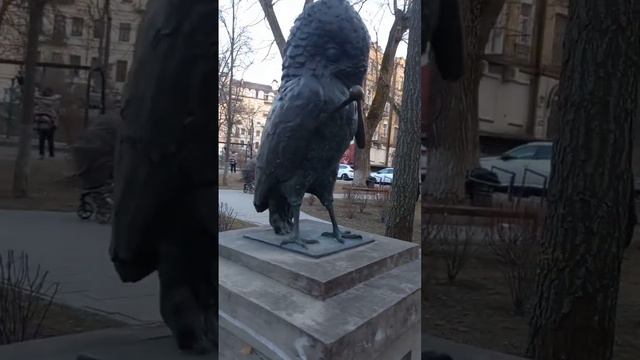 Magical Bird Heron at Street of Kyiv, Ukraine. 19.march.2023.