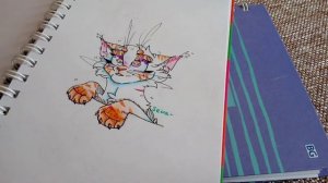 Обзор скетчбука №4/рисунки котов-воителей/(очень много слов типа)