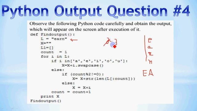 Python Output Question | Class XII CBSE Boad | Competitive Exam |Python Programming