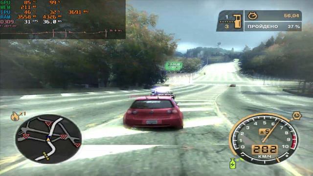 ASUS HD 6450 1GB TEST NFS Most Wanted 2005 1024x768 [HIGH] смотреть онлайн