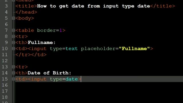How to get date from input type date in HTML | I.T. Knows
