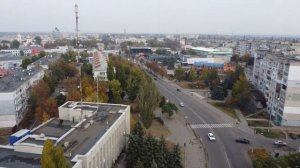 Павлоград - улица Карла Маркса (Центральная) от Днепровской (Горветка) до Универмага с DJI MINI 2