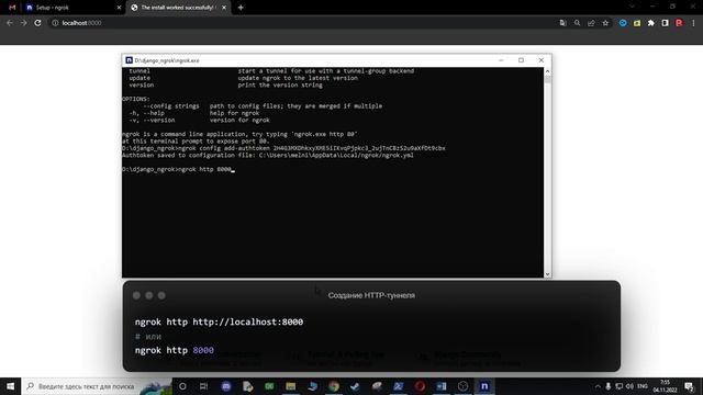 Как Сделать Локальный Django Сайт Доступным В Интернете | Туннели Ngrok смотреть онлайн