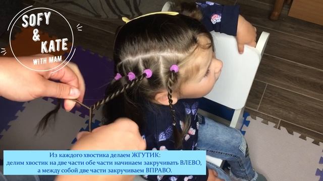 Прическа в садик и в школу для девочки на каждый день "Жгутики" (без косичек) смотреть онлайн