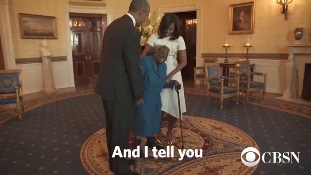 Watch: 106-year-old woman's priceless reaction to meeting the Obamas смотреть онлайн