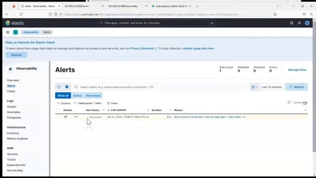 APM with Elasticsearch 8.x - Part 2: Alerts in Kibana