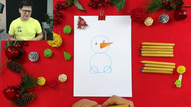 Как просто нарисовать Снеговика для малышей смотреть онлайн