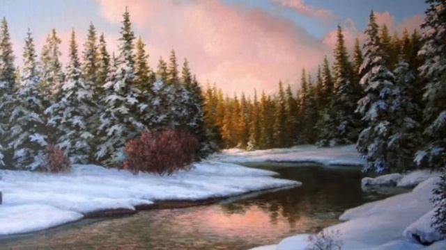 Изостудия "Лена". Мастер-класс "Зимний пейзаж" смотреть онлайн