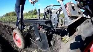 Супер урожай картошки!!!Переделанная картофелекопалка с мотоблоком ОКА.