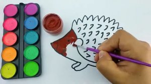 Раскраска для детей ЁЖ с Блестками. Мультик Раскраска ёжик для детей