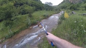 Форель, тенкара, горная речушка