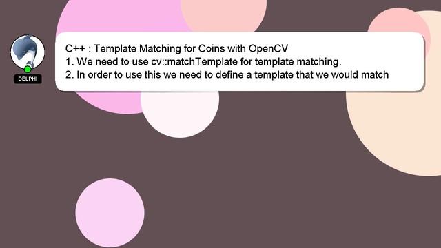 C++ : Template Matching for Coins with OpenCV