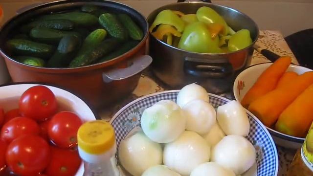 Вкусные САЛАТЫ на зиму. Зимний овощной салат. Delicious salads for the winter. смотреть онлайн