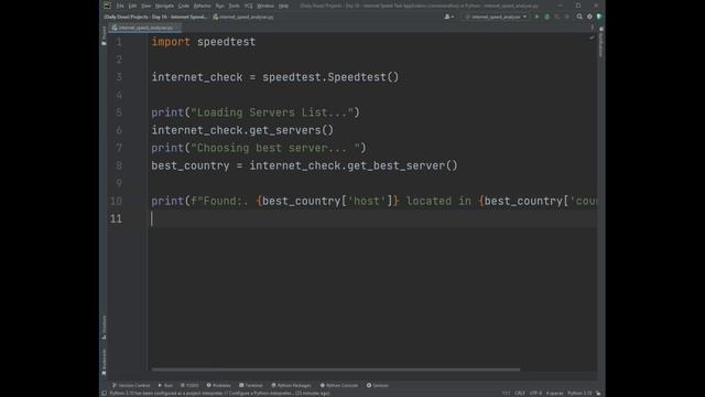 Project 17 Day16 Internet Speed Test (Command Line) Application in #python смотреть онлайн