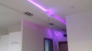 Дизайнерский потолок из гипсокартона и монтаж светодиодной ленты