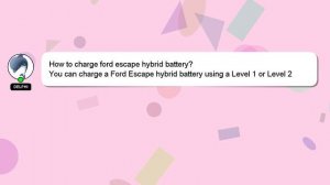 How to charge ford escape hybrid battery?