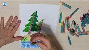 Рисунок восковыми мелками для детей 6-7 лет. Здравствуй, ёжик!
