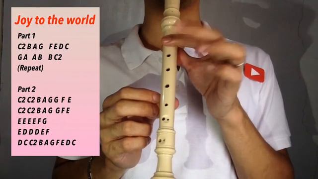 JOY TO THE WORLD (Flute Recorder Tutorial with Letter Notes) смотреть онлайн