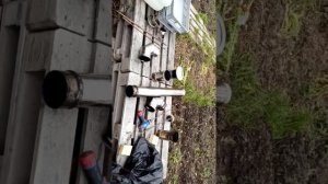 Чистка дымохода трубы печки буржуйки на даче.