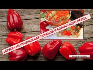Закуска из печеных баклажанов и болгарского перца.