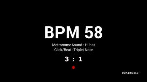 Metronome BPM 58 / Hi-hat / Triplet