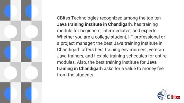 Java training in chandigarh ( Java Updates ) | Cbitss Technologies
