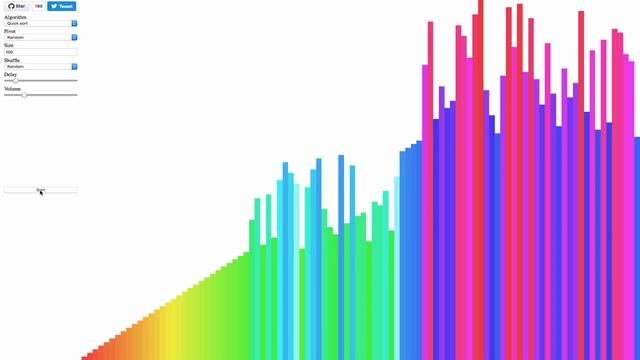 Tone of Sorting - Quick Sort Visualization with 100 elements смотреть онлайн