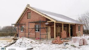 Строительство каркасного дома, облицованного кирпичом от "Кардо"