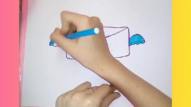 Как легко нарисовать милый КОНВЕРТ? Рисунки для начинающих. смотреть онлайн