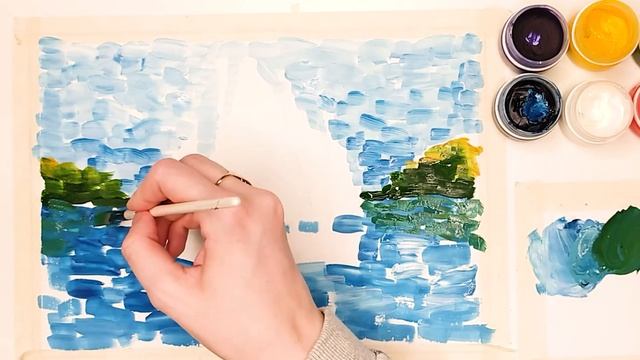 Рисуем гуашью.Морской пейзаж. Урок для малышей смотреть онлайн