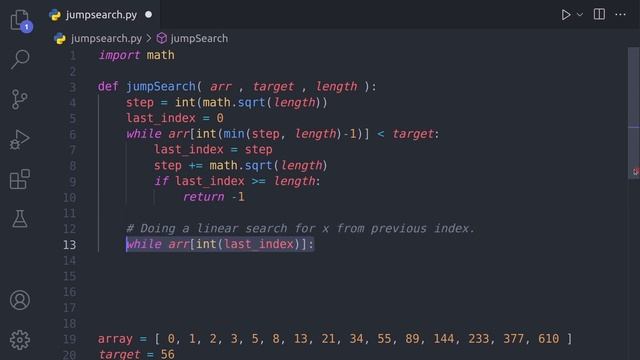 Jump Search Algorithm - Explanation with Python