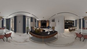 3D тур по визуализации интерьера кухни-гостиной