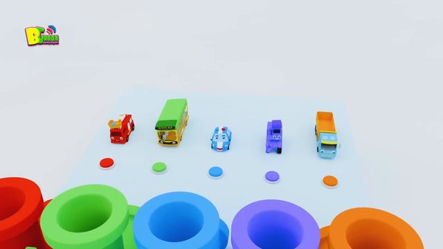 The Wheels on the Bus Go Round and Round - Learn Vehicle Names and Learn Colors with Pacman смотреть онлайн