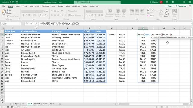 Excel MAP, BYROW, BYCOL Functions - LAMBDA Array Formulas in Excel & Google Sheets