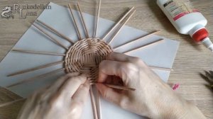 1. Круглое ДНО, подъем СТОЕК веревочкой и 3-х/плетение из газетных трубочек