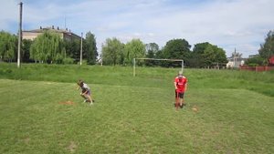 Упражнение с гимнастической палкой №1 на координацию, ловкость.