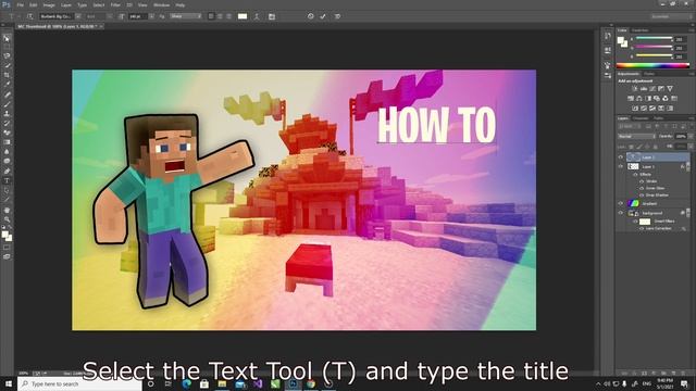 How To Make a Minecraft Thumbnail with Photoshop (EASY!) смотреть онлайн