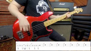 Billie Eilish - Bad Guy (bass cover) (play-along with tabs)