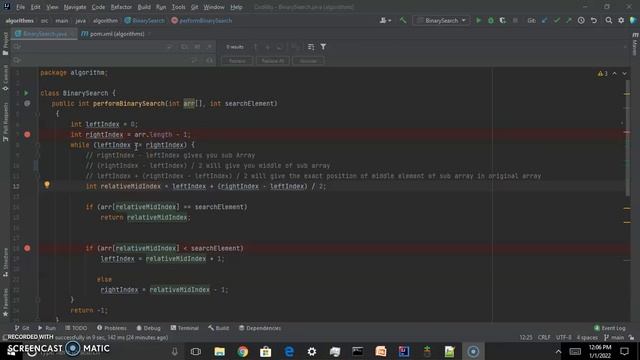 Binary Search with Java example смотреть онлайн
