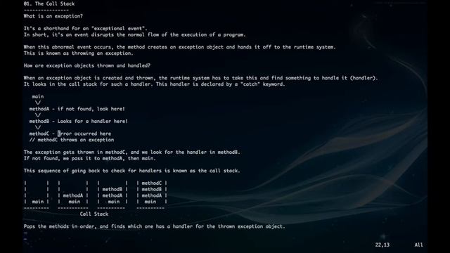 Java Exception Handling 01. The Call Stack - What are exceptions and how are they handled?