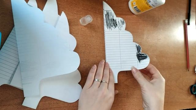 Ёлочка пушистая из бумаги