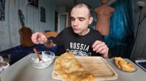 МУКБАНГ ЧЕБУРЕКИ 4 ВИДА : ГОВЯДИНА, СВИНИНА, РЫБА И ВИШНЯ / ОБЖОР / EATING Mukbang / ASMR АСМР