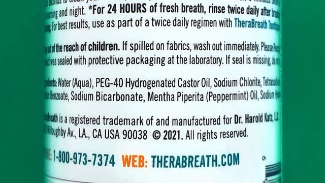 TheraBreath | Ополаскиватель для полости рта, свежее дыхание, «Легкая мята» | Веган смотреть онлайн