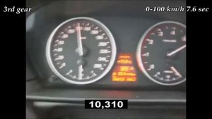 BMW 525i E60 218 Hp automatic 0-190 km/h acceleration/разгон
